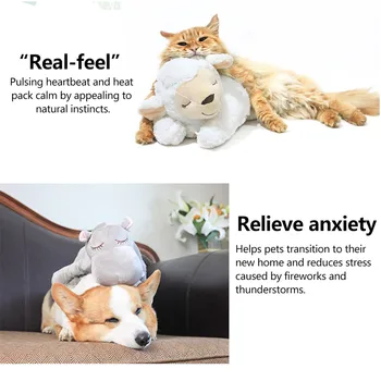 Jucărie De Câine De Emoție Jucărie Animale De Companie Animale De Companie De Încălzire Jucărie De Pluș Confortabil Comportamentale Ajutor Pentru Formare Jucărie Câine Somn Cat Inima Bate Papusa De Plus