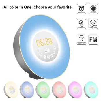 Lumina LED-uri Digitale Ceas cu Alarmă serviciu de Trezire Alarmă Lumina Interfata USB Ceas Digital radio FM Sunete Funcția de 7 Culori de Lumină