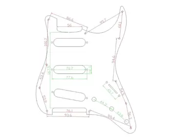 Musiclily SSS 11 Gaură Strat Chitara Pickguard si BackPlate Set de Fender USA/Mexican Standard Stratocaster, 4Ply Perla Verde