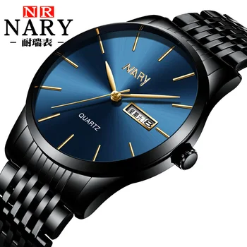 Top Brand de Lux Nici Ceas de Moda pentru Bărbați Ceasuri din Oțel Inoxidabil Negru Bărbați Ceasuri Day date Ceas de Cuarț Ceasuri de mana Barbati