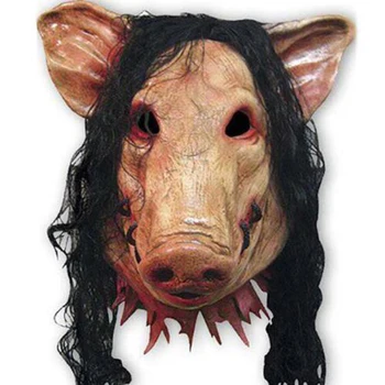 Halloween Măști Înfricoșătoare Noutate Cap de Porc Horror cu Măști de Păr Caveira Cosplay Costum Realist Latex Festival Consumabile Masca