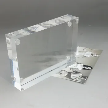 Acrilice Foto Rama Display Show-Suport stativ din Plastic transparent Cristal Magnet Supt 3'5'6'7' de pe Desktop 2pc