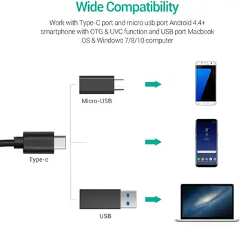 DEPSTECH 1944P 8,5 mm/ 720P de 5.5 mm HD USB Endoscop cu Camera cu 6 Led-uri 5M Cablu rezistent la apa Inspecție Puncte pentru Android pe PC