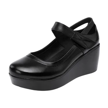 GKTINOO 2021 Primăvară de Moda Rotund Toe Pompe de Pană Femei Pantofi Pantofi Mary Jane Fund Gros din Piele Pantofi Platforma Pompe Dimensiunea 43