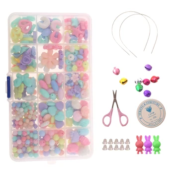 1 Cutie de Margele Acrilice Kit Colier Brățară DIY Copii Bijuterii de Luare de Artizanat Set