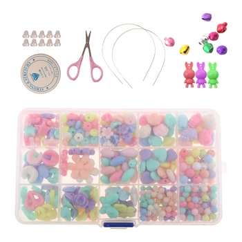 1 Cutie de Margele Acrilice Kit Colier Brățară DIY Copii Bijuterii de Luare de Artizanat Set