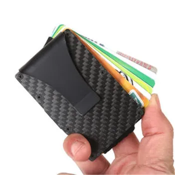 Noua Fibra de Carbon Titularul Cardului de Credit RFID Non-scanare Metal Portofel Geanta de sex Masculin Titularul Cardului de Afaceri Femei și Bărbați, Unisex Bani Clip