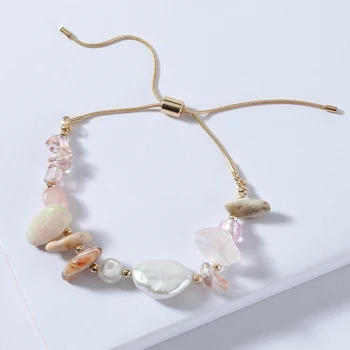 ZFYIN 2021 Primavara-Vara Noua moda Moda Bijuterii Naturale de Piatră de Apă dulce Pearl Trage de Cravata cu Margele Brățară pentru Femei