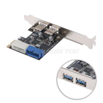 2 Porturi PCI Express USB 3.0 pe Panoul Frontal cu Control Card Adaptor 4-Pini & 20 Pini Picătură de Transport maritim