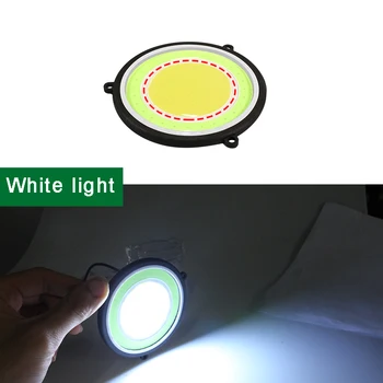 HYZHAUTO 2 buc COB Lumini de Zi de Funcționare Flexibil rezistent la apa 90mm Rotund Culoare Dual LED DRL Transforme Lumini de Ceata Auto Lampă de 12V