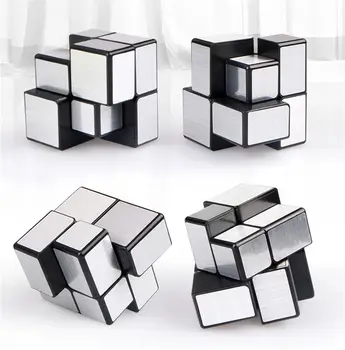 QiYi 2x2x2 Mirror Cube Viteză Magic Cube Profesionale autocolante Puzzle Cub de Jucarii Educative Pentru Copii