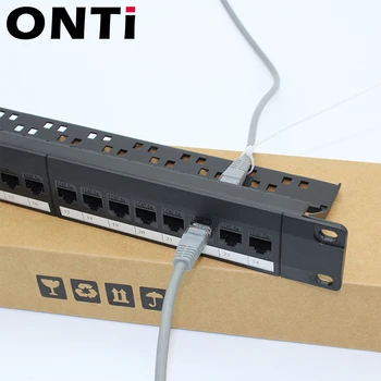 ONTi 19in 1U 24 Port Direct-prin CAT6 Patch Panel-uri de Rețea RJ45 Cablul Adaptor Keystone Jack Ethernet Cadru de Distribuție