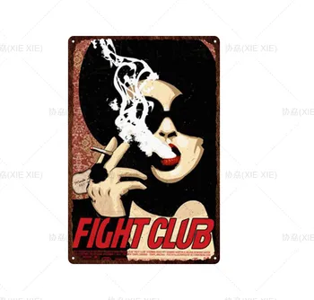 [XIEXIE]Personalizabil Retro Clasic de Film de Staniu Semn Placa Fight Club, Pub, Bar, Cafenea Decor de Arta de Imprimare Poster Decor Acasă