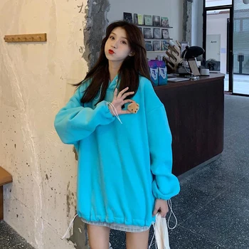 Moda Harajuku Iarna Ursul Papusa Hanorac Femei Vrac Hanorace Stil Coreean Tricoul Streetwear Fleece Hanorace Pulovere