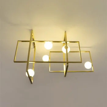 Aur negru de Cupru LED G9 MONDRIAN PLAFON de STICLĂ LAMPĂ De VeniceM Lampa LED techo iluminaria lumina plafon industriale