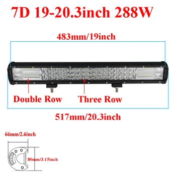 7D 20inch 288w combo led light bar + bull bar bară de protecție față de înmatriculare suport pentru camioane offroad 4WD tractor 4x4 masina