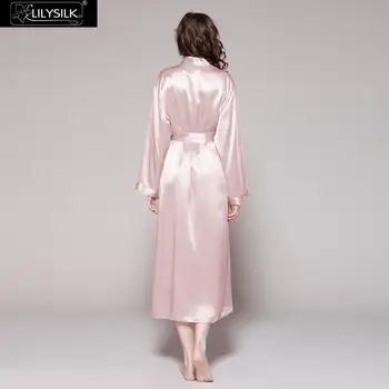 LilySilk 100 Halat de Mătase Sleepwear Kimono de sex Feminin 22 momme Naturale Lung Clasic de Lux pentru Femei Haine de Transport Gratuit