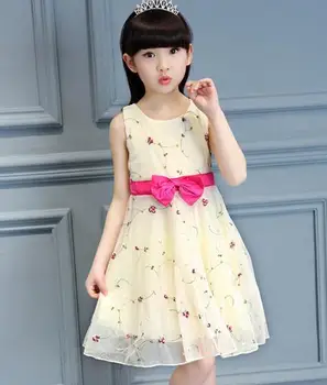 3 4 5 6 7 8 9 10 11 12 Ani Copilul De Copii Princess Dress 2020 Nou Flori De Vara Fete Dress Fără Mâneci Moda Haine Pentru Copii