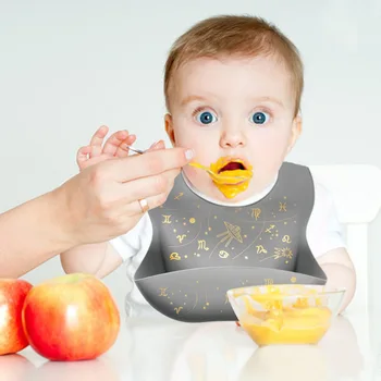 1 buc silicon salopete hrănire copil nou-născut tacamuri copilul mic dejun impermeabil salopete silicon foarte moale orez buzunar copilul saliva buzunar