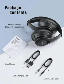 Mpow 059 Pro/Lite Căști fără Fir Bluetooth 5.0 Supra-Ureche Căști cu Microfon încorporat & 60Hrs Redare pentru Birouri de Clasă On-line