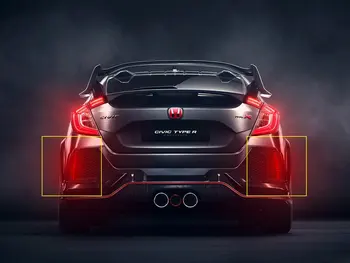 ANGRONG LED Bara Spate Reflector Stop Fum Negru Obiectiv Pentru Honda Civic X MK X 2016-up