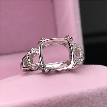 Piața de grasime forma de inele baza S925 argint inel de bază coadă penis setare de piatră încrustat moda bijuterii DIY femei frumoase