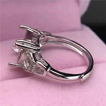 Piața de grasime forma de inele baza S925 argint inel de bază coadă penis setare de piatră încrustat moda bijuterii DIY femei frumoase