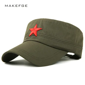NOI Bumbac capac Militar pentru Barbati femei red star Broderie marinar, Pălărie de epocă pentru bărbați plat camuflaj de agrement de vară căpitanul capac