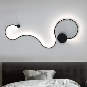 Modern curba LED lampă de perete snakelike S forma corpuri de lumini pentru camera de zi aisel coridor aluminiu decor acasă Murale corp de Iluminat
