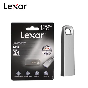 Original Lexar USB Flash Drive M45 USB 3.1 32GB 64GB Viteza Mare de Metal Mini Disc U Pen Drive 128GB Pendrive Memory Stick