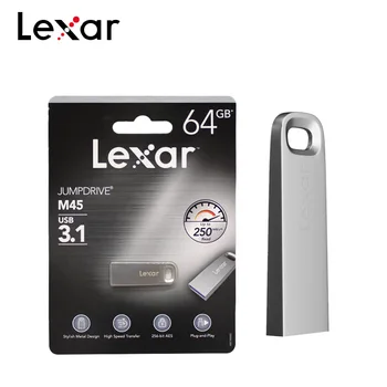 Original Lexar USB Flash Drive M45 USB 3.1 32GB 64GB Viteza Mare de Metal Mini Disc U Pen Drive 128GB Pendrive Memory Stick