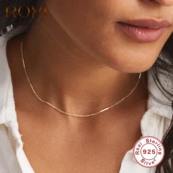 ROXI Ins Minimalism Lanț Clavicula Coliere pentru Femei Fete Ziua de Bijuterii Cadou Argint 925, Aur Cravată Colier