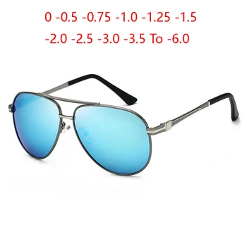 Oval baza de Prescriptie medicala ochelari de Soare Barbati Polarizat Lentile Albastru de Conducere Miop Ochelari de Soare Pentru Femei SPH 0 -0.5 -0.75 -1,0 La -6.0
