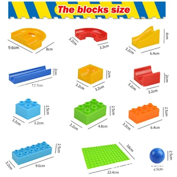 Cursa de marmura, Bloc Rula Compatibil LegoINGlys Blocuri Pâlnie Glisați Blocuri DIY Cărămizi Jucarii Pentru Copii