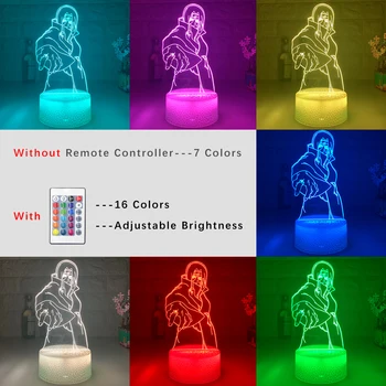 Iluzia 3d Lampa de Itachi Uchiha Figura Senzor Tactil Veioza pentru Dormitor Copii Decor Cadou Cool pentru Copilul Led Lumina de Noapte Naruto