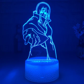 Iluzia 3d Lampa de Itachi Uchiha Figura Senzor Tactil Veioza pentru Dormitor Copii Decor Cadou Cool pentru Copilul Led Lumina de Noapte Naruto