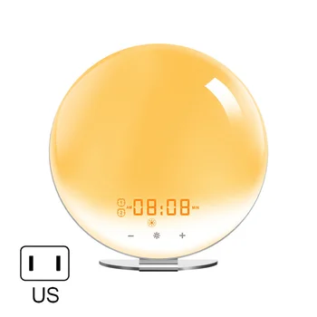 Smart Wake-up Light Somn WiFi zi de Lucru Ceas cu Alarmă cu 7 Culori Răsărit/Apus de soare de Viață Inteligentă Tuya APLICAȚIE Funcționează cu Alexa de Start Google