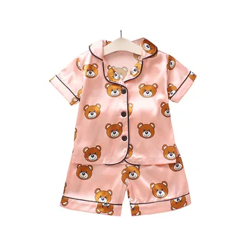 Bingsi Cute Print Fete pijamale Seturi de Îmbrăcăminte Pentru Băieți de Vară 2020 Confortabil pentru Copii Copilul Copil Fată Băiat de Desene animate Pijamale 2 buc