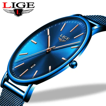 LIGE Femei Ceasuri de Top de Brand de Lux Doamnelor Centura de Plasă Ultra-subțire Ceas din Oțel Inoxidabil rezistent la apă Ceas Cuarț Ceas Reloj Mujer