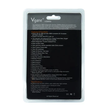 Mai nou Original Vgate VS890S OBD2 Scanner Motor Vina Cititor de Cod de Analizor vs890S obd2 de Diagnosticare Auto Scanner