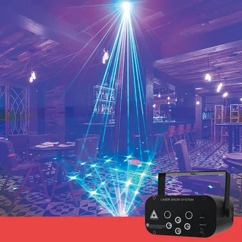 Nou cu 6 găuri 64 de modele laser lampa disco lumini de scena bar flash etapă lampa KTV Craciun Mini proiector