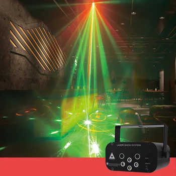 Nou cu 6 găuri 64 de modele laser lampa disco lumini de scena bar flash etapă lampa KTV Craciun Mini proiector