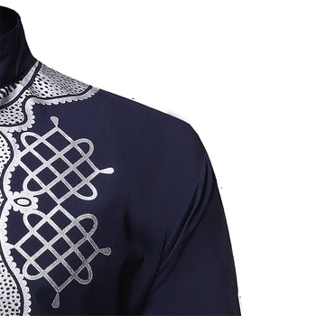 2020 Nou Africane Rochii pentru Bărbați Print Bogat Bazin Dashiki Negru cu Maneci Lungi, Africa de Stil de Moda Topuri Tricou Mens Îmbrăcăminte
