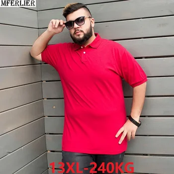 MFERLIER de înaltă calitate pentru bărbați t-Shirt vara maneca scurta guler de turn-down teuri plus dimensiune mare 9XL 10XL 12XL 13XL model de tricou topuri