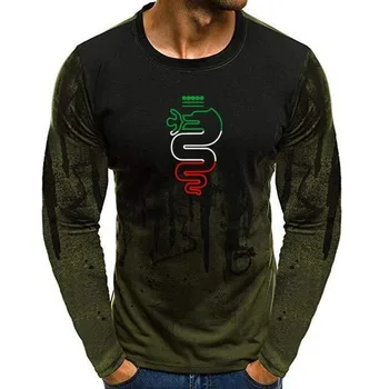 2020NEW Mascul alfa romeo Print T-shirt de Toamnă Topuri stropi de cerneală Tipărite de sex Masculin Casual cu Maneci Lungi tricou toamna topuri tricouri