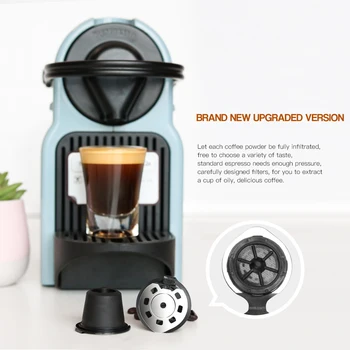 ICafilasUpgraded Versiune 3/4buc Reîncărcabile Cafea, Capsule de Cafea Nespresso Reîncărcabile Capsule Refolosibile Filtru