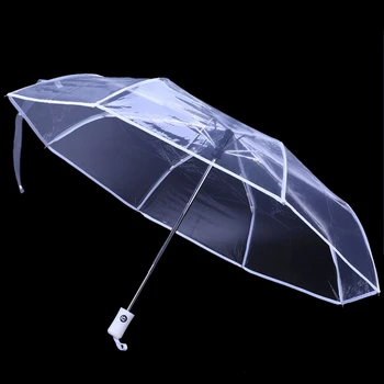 Transparent Umbrelă Automată Umbrelă de Ploaie Femei Bărbați Soare Ploaie Auto Umbrela Pliere Compacta Windproof Stil Clar de așteptat,Tra