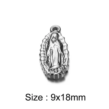 10BUC 9x18mm Creștină Catolică din Oțel Inoxidabil Virgin Farmecele pentru a Face Bijuterii Virgin dinar Pandantiv Accesorii