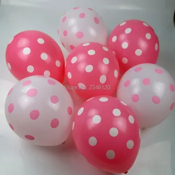 Transport gratuit 50pcs de 12 țoli baloane latex dot baloane Albastru roșu roz și alb, în combinație petrecere de ziua pentru copii decor