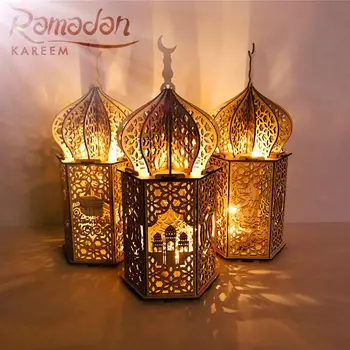 EID Petrecere Lampă cu LED-uri Lumini de EID Mubarak Ramadan Decor pentru Acasă Ramadan Kareem Agățat Lanterna Islam, Musulman de Partid Eveniment Suppli